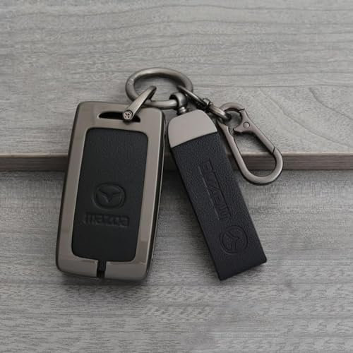 LyTTuu 1 Stück Auto Schlüsselgehäuse für Mazda BT-50/CX-3/CX-30/CX-4/CX-5/CX-50/CX-60/RX-8,SchlüSselkasten SchlüSselcover SchlüSselhüLle Schutz Tasche Wasserdicht Kratzfest zubehör,Black