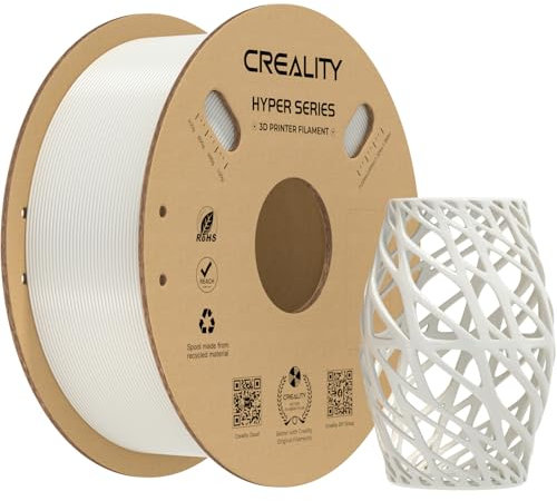 Creality Hyper PETG Filament 1,75mm (Weiß), 2024 Neues 1kg 3D-Drucker Filament PETG Hochgeschwindigkeit, 3D-Druckmaterialien für die Meisten 3D-Drucker K1/ K1 MAX/ K1C (1kg/ Spule)