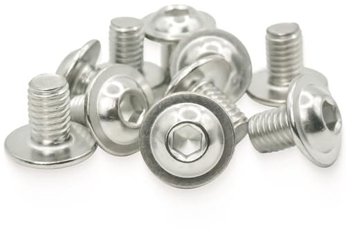 Schrauben M6, 20 Stück Linsenkopfschrauben Edelstahlschrauben M6 x 12mm A2 V2A 304 Rostfrei, MeHurr Innensechskant(ISK) Schrauben mit Flansch, Maschinenschrauben ISO7380-2, Schraube Vollgewinde