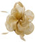 CCAIPU Damen Fascinators Hut, Blume Mesh Bänder Federn Stirnband Elegante Haarspange Tea Party Kopfbedeckung für Mädchen und Frauen (DE/NL/SE/PL, Alphanumerisch, Einheitsgröße, Gold)