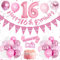 Palloncini Compleanno 16 Anni, Decorazioni 16 Anni Ragazza, Oro Rosa Palloncini Compleanno 16 Anni, 16 Anni Decorazioni Striscione di Compleanno, Decorazioni Festa 16 Compleanno