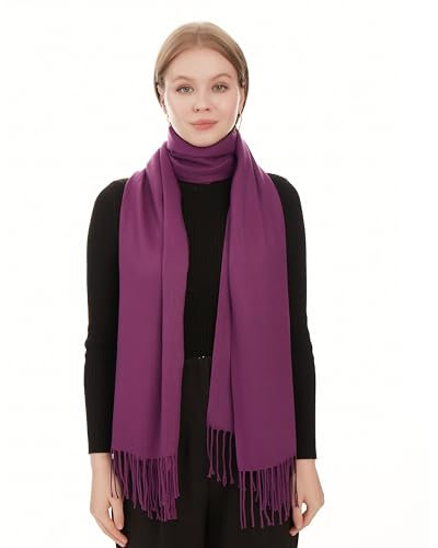 Pashmina Echarpe Foulard Femme - Violet Chale Echarpes et Foulards Femme - Grand Facile d'Entretien Châles Etole Chic Mariage - Douce Chaude Etole Toucher Cachemire Hiver Chaud (Violet)