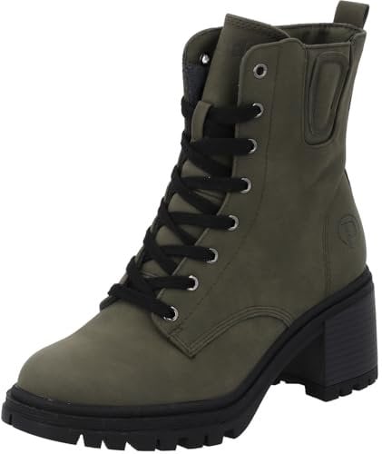 Palado Stiefeletten Damen Kaence - warme & bequeme Winterschuhe für Frauen mit rutschfester Gummisohle - moderne Boots mit Blockabsatz für Herbst & Winter Khaki UK7 - EU40