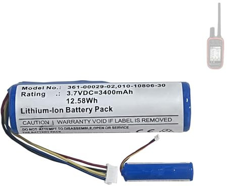 HIGHAKKU Batterie de rechange 361-00029-02 010-10806-30 compatible avec Gar-min Alpha 100, DC50, T5 GPS, TT10, TT15, TT15X Dog Collar Dog Trainer 3400 mAh