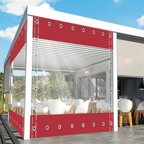 Clear Waterproof Tarpaulin Curtains 3x5.4m Heavy Duty Outdoor Side Panels with Grommets for Pergola Patio Porch Gazebo Transparent and Durable Rain Cover