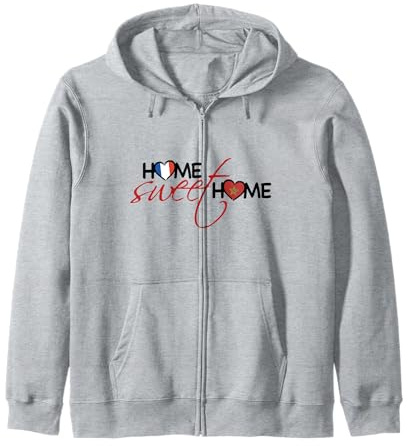 Home Sweet Home France Drapeau Maroc Coeur Amour & Patriotisme Sweat à Capuche