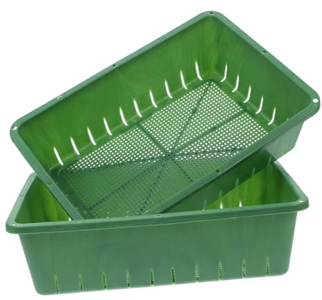 KITANDOVE 2pezzi Vassoi per Germinazione Piante Plastica da Design Impilabile e Riutilizzabile con Drenaggio Efficiente per La Crescita delle Radici per Semi e Piantine Giardino e Indoor