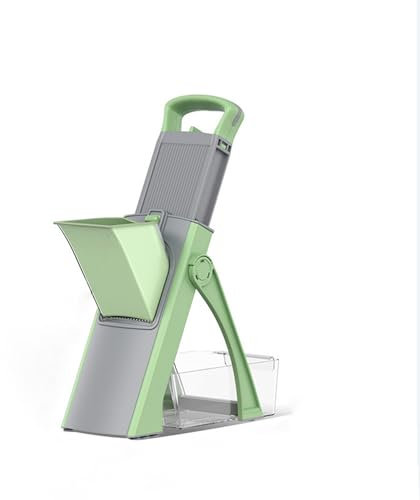 GEEKHOM Gemüseschneider, Gemüsehobel Obstschneider Faltbar Zwiebelschneider Zerkleinerer Würfelschneider Multischneider mit Auffangbecken für Hobeln Von Gemüse Obst, Karotte, Kartoffel, Grün