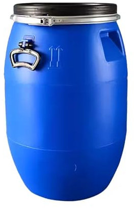 Plastique Récipients de Stockage d'eau, Baril de Stockage d'eau avec Couvercle, Bague d'étanchéité en Métal, pour Transport en Usine, Fûts de Fermentation(60L)