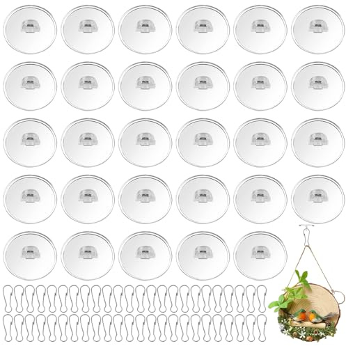 ASelected 100 Stück Transparente Selbstklebende Deckenhaken Klebehaken Ohne Bohren Klein Decke Klebehaken mit Unabhängigem Haken für Küche Bad Wand Schlafzimmer Badezimmer Weihnachtsfest