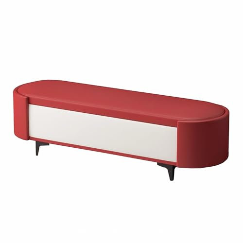 Polsterbank für Wohnzimmer und Schlafzimmer, rot, 60 cm, Eingangsbank mit Klappdeckel und Multifunktionssitz und Aufbewahrungslösung