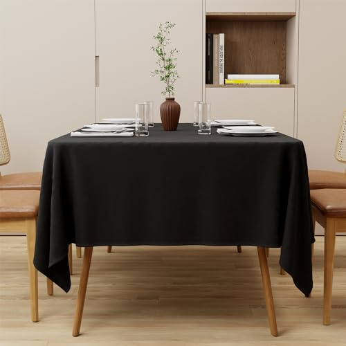 Zdada Schwarz Abwaschbar Tischdecken 85x85cm Quadratisch Polyester Tischdecke, Kratzfest, Fleckschutz Tischtuch Outdoor Tischwäsche für Garten, Esszimmer, Feiern und Haushalt