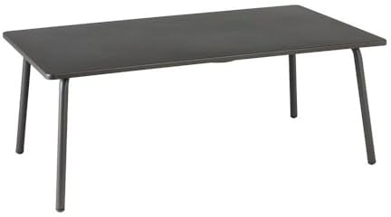Lafuma MOBILIER - Table Basse Rectangle - Vence - Acier - Gris Titane - Fabriqué en France - LFM5281_7782 - Garantie 5 Ans - L.59xl.102xH.41cm