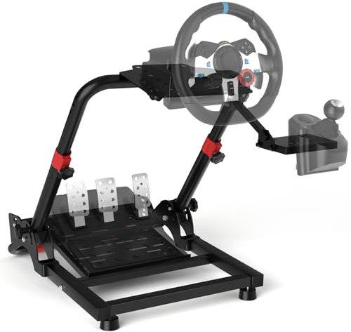 RACGTING Lenkradständer für Logitech G923 G920 G29, Faltbar Lenkrad Ständer Geeignet für Thrustmaster T248X T248 T300Rs TX T150 PS4 PS5 Xbox, Black