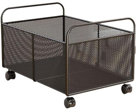 Portafrutta E Verdura in Filo Metallico con Ruote, Organizer da Cucina in Ferro per, Ufficio, Piano di Lavoro della Cucina, S