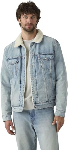 Levi's Herren Jeansjacke Type III Sherpa Trucker gefüttert, Regular Fit, Blau (Kentucky Blue Sherpa), XXL