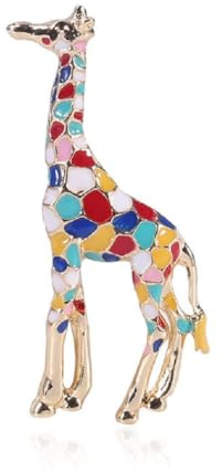 Broches girafe africaine mignonne pour femmes, Broche de revers girafe colorée bohémienne pour femmes chapeau sac costume robe accessoires bijoux