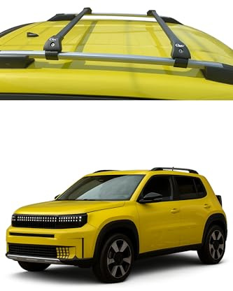 GEV Dachträger für Fiat Grande Panda – hochfester Stahl, mattschwarze Oberfläche, vormontiert, mit speziellem Set und Schlüssel inklusive, TÜV-GS, hergestellt in Italien (max. Tragkraft 75 kg)