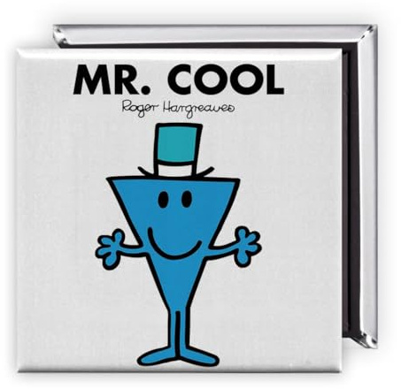 Mr. Cool Magnet – 2x2 Inch Glossy Rectangular Fridge Magnet | Official Mr Men Gift | Proudly Made in the UK | Fun Home or Office Accessory with Branded Packaging