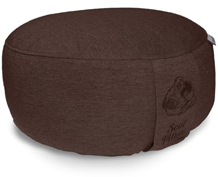 Soul Pillow Meditation Cushion, Yoga Seat Cushion, 15 cm High, Diameter 30 cm, with Spelt Filling, Washable Cover, Seat Cushion Base for Meditation and Yoga Cushion, Round, Oeko-Tex 100