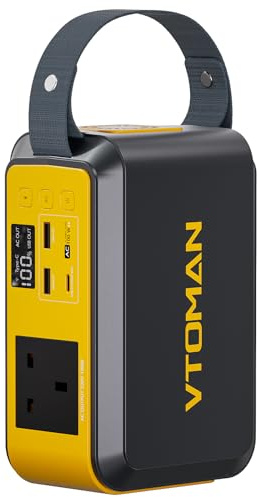 VTOMAN Jump 100 - Estación de energía portátil de 100 W-89.6 Wh, generador solar LiFePO4, estación de energía de batería, CA 100 W (pico de 200 W) salida y carga rápida PD de 65 W, carga rápida para