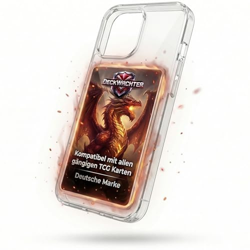 DeckWächter Sammelkarten-Display Handyhülle – Kompatibel mit iPhone, Crystal Clear Transparent, TCG Kartenhalter Case, Schutz & Showcase für Deine Lieblingskarte (Hülle für iPhone 15 pro)