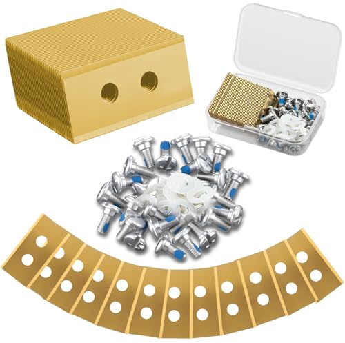 48 Lame di Ricambio per Mammotion Luba 1/2/3 & Yuka/Luba Mini/Yuka Mini Robot Tagliaerba + 48 Viti di Sicurezza +48 Rondelle +Scatola Portaoggetti, Lame in Acciaio Inossidabile Rivestite in Titanio