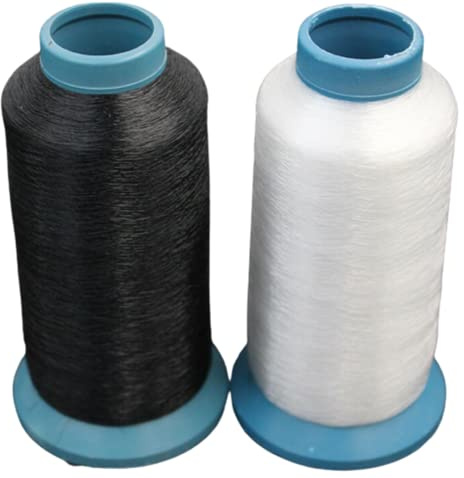 White & Black Nylon Invisible Clear Sewing Overlocking Thread x 2 Cones, 0.12mm 6,000 Meters Each Cones