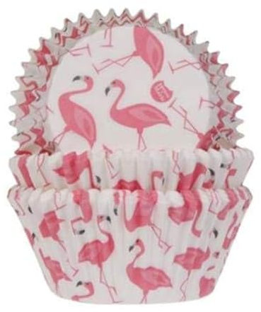 House of Marie 50 Muffinförmchen Flamingo | Aloha | Sommer | aus Papier |