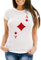 MoonWorks® Damen T-Shirt Kartenspiel Kostüm Spielkarten Gruppenkostüm Karten Fasching Karneval Faschingsshirt Karo Ass weiß L