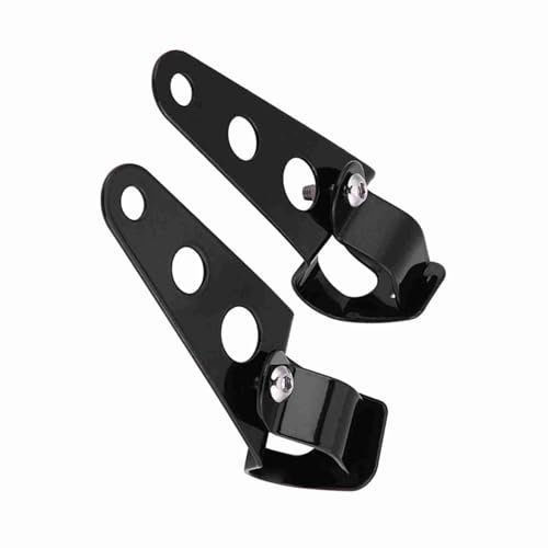 Qiilu Motorrad Scheinwerferhalter Lampenhalter Scheinwerfer Halterung schwarz 1Paar Rostfreier Stahl Uni für Versal für 28mm-34mm Motorrad