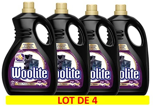 WOOLITE Lot de 4 Lessives Liquide Noir et Foncés - 1,5L
