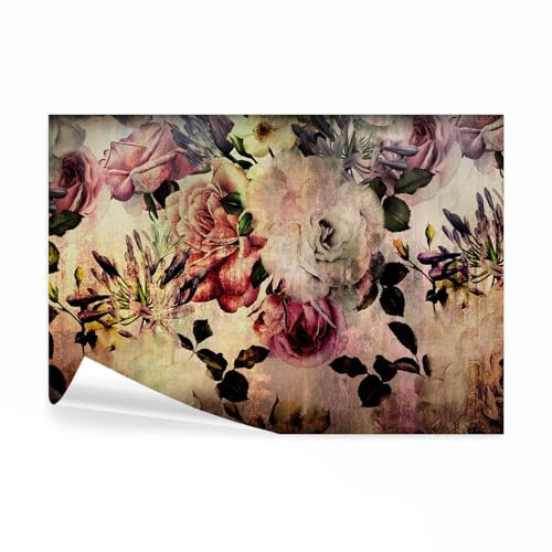 decomonkey Photo Wallpaper Flower Floral Botanic 300 x 210 cm | Non-Woven, Fleece, Wall Mural, Wall Art, Modern Print, Home Decoration, Bedroom, Living Room, Nature Abstract, Picture Design