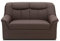 DOMO. collection Sofa Berlin, Leder, klassisches 2er Sofa, Polstergarnitur mit weichem Kunstleder und hochwertigem Federkern, 2 Sitzer 143 x 90 x 89 cm (BxTxH), mokka braun