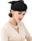 ORIDOOR Pillbox-Hut im britischen Stil für Damen, Kirche, Hochzeit, Winter, Vintage-Fascinator, Baskenmütze aus 100 % Wollfilz mit Schleier, 03B-Schwarz, Einheitsgröße