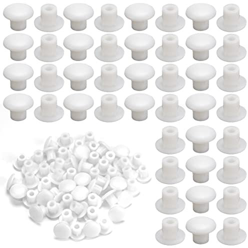 50 Stück 5mm(0.19 Zoll) Kunststoff Abdeckkappen,Blindkappen,Abdeckkappen für Bohrlöcher,Blindstopfen Abdeckkappen für Bohrlöcher bohrloch Abdeckung Lochkappen Möbel Abdeckkappen zum Eindrücken Weiß