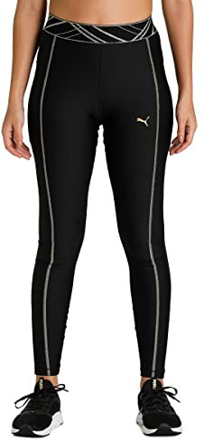 PUMA Damen High Waist Full Tights, Black Deco Glam, L