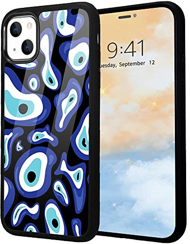 Idocolors Abstract Evil Eye Case for iPhone 13 Pro Max,Funny Unique Design Protective Case Shockproof Dustproof Soft TPU Bumper Durable Hard Back Scratch Resistant Black Case for iPhone 13 Pro Max