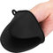 Hochste Silicone Pot Oven Holder Mitts Cooking BBQ Heat Resistant Thick Finger Glove UK Black One Size