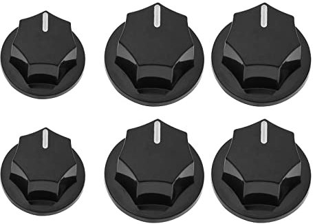 Be In Your Mind 6pcs Boutons Concentriques pour Jazz Bass Compatible avec Alpha Pots Compatible avec Ibanez/ESP Compatible avec Cort JB Style Bass 6mm Diamètre Intérieur, Noir
