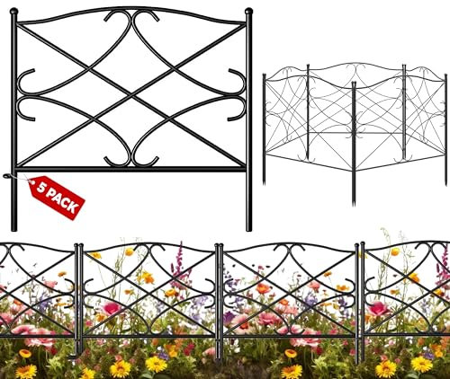 Idzo YVCF Clôture de jardin décorative Noir