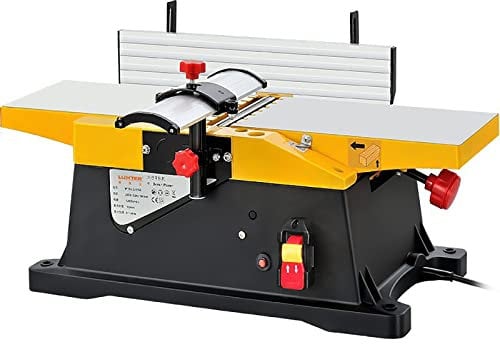 1800W Benchtop Planer, Electric Multifunctional Desktop Woodworking Planer, 6inch Table Wood Planer 12000 RPM/min, Adjustable 0-3MM Cutting Depth, Height Angle 90-135°, for Wood Cutting