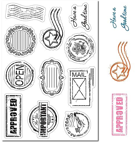craspire Vintage-Poststempel-Etikett, Klare Gummistempel, Retro-Reisefilmrahmen, Transparente Silikonsiegel, Stempel Für Journaling, Kartenherstellung, Freunde, DIY, Scrapbooking, Fotorahmen