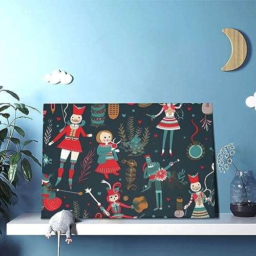 RLDOBOFE Women'S Nutcracker Ballet Xmas Dance Decorative Painting Canvas Poster Wall Art Living Room Posters Aesthetic Bedroom Painting Unframed To Hang Canvas Wall Decor Paint 12 X 18 Inch