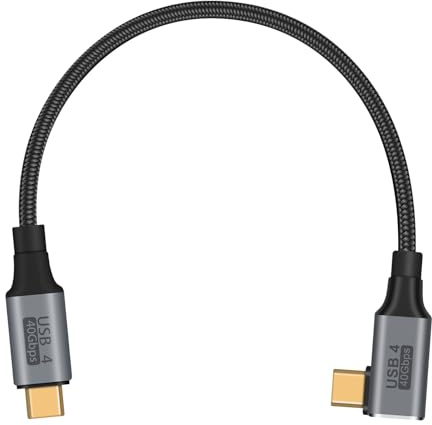 Maxhood Short USB C Cable 1ft, 100W USBC to USBC Right Angle Cable, 40Gbps Type C to Type C Fast Charging Cord Support 8K Video Thunderbolt 4 Cable for MacBook, PC, Galaxy S23