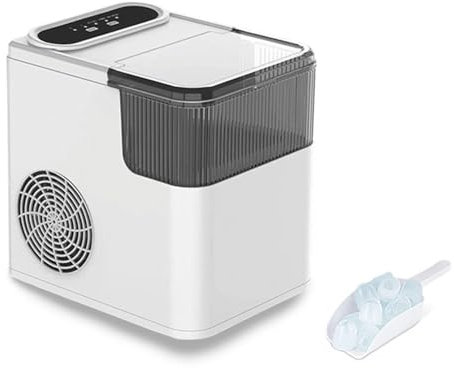 Mini Low-Power Ice Makers Countertop, Outdoor Fully Automatic Ice Machine, 9 Cubes Ready in 6-8 Mins, Self-Cleaning Bullet Ice Cubes Maker for Bar, Party, Picnic, Ice Maker Nugget