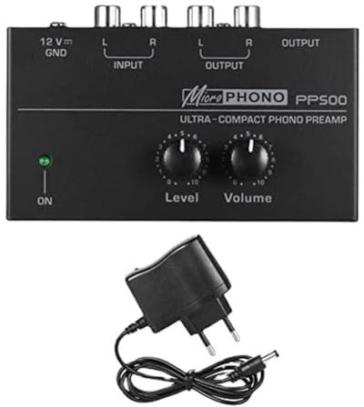 Yuattory Preamplificador de Preamplificador de Fono Ultracompacto PP500 con Control de Volumen y Enchufe Europeo