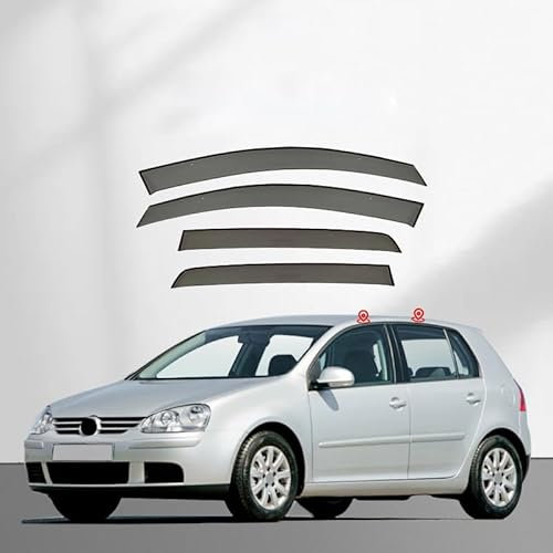 SUHNGE 1 Satz Windabweiser Regenabweiser für V.W Golf 5 MK5 2004+, Seitenscheiben Regenschutz Regenabweise, Autofenster Anklebbare Windschutz Deflektoren