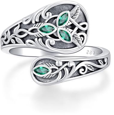 Vintage Löffel Ring Sterling Silber Löffel Ringe Einstellbare Breite Daumen Ringe Retro Cubic Zirkonia Löffel Ring Oxidiert Schmuck für Frauen