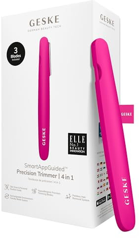 GESKE Precision Trimmer | 4 in 1 | Trimmer zur schmerzlosen & einfachen Haarentfernung | Für große & kleine Flächen | Hygienisch & leicht austauschbare Klingen